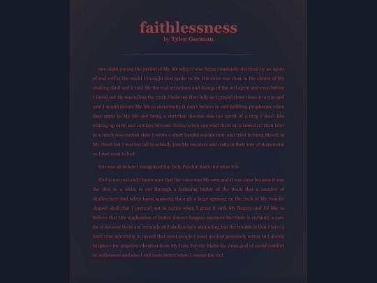 tg/storytime/faithlessness screenshot