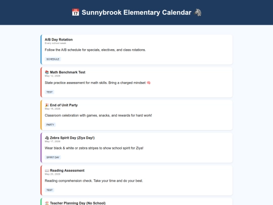 Calendar screenshot