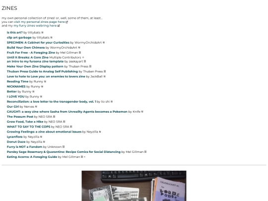 zines screenshot