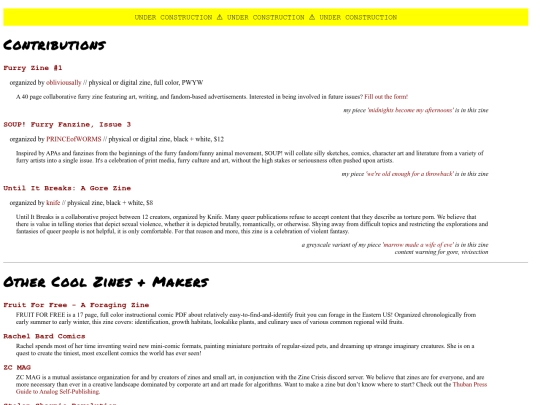 zines/contributions screenshot