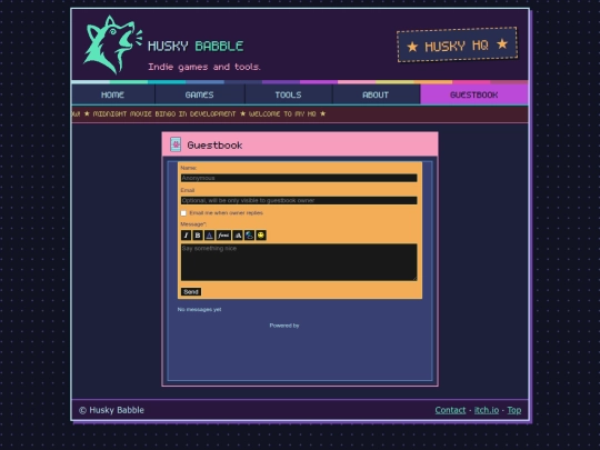 guestbook screenshot