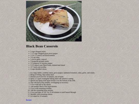 cookbook/black-bean-casserole screenshot