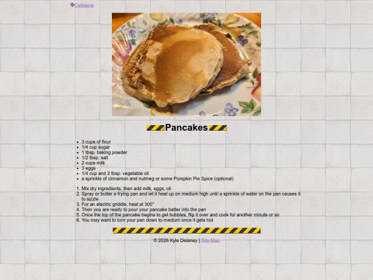 cookbook/pancakes screenshot