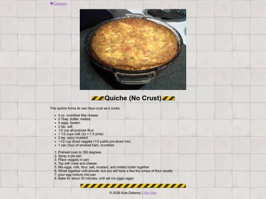 cookbook/quiche screenshot