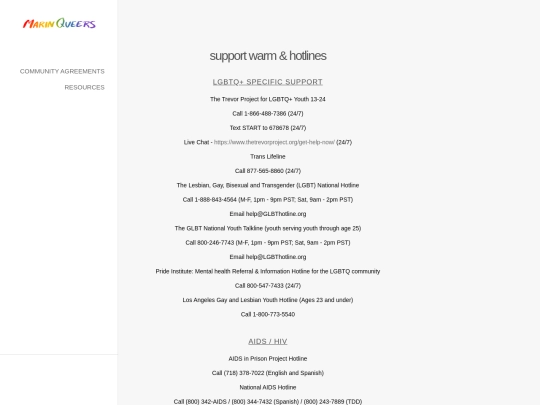 support screenshot