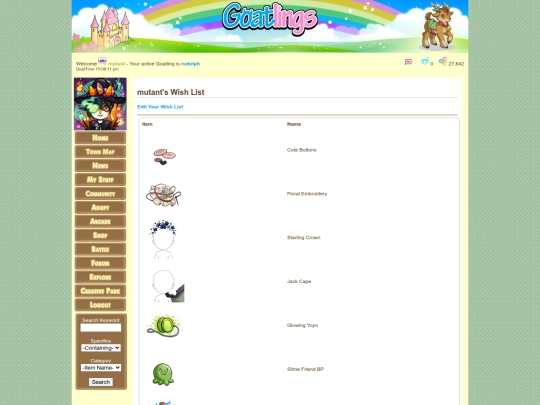 NEW GOAT BACKUP/inventory/wishlist screenshot