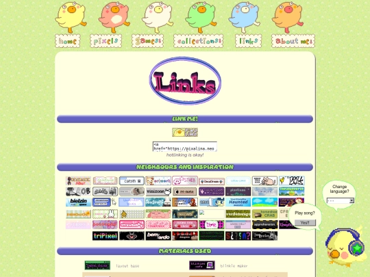 links screenshot