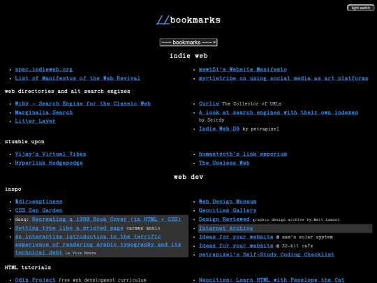 bookmarks screenshot