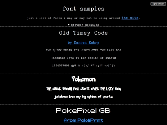 fonts screenshot
