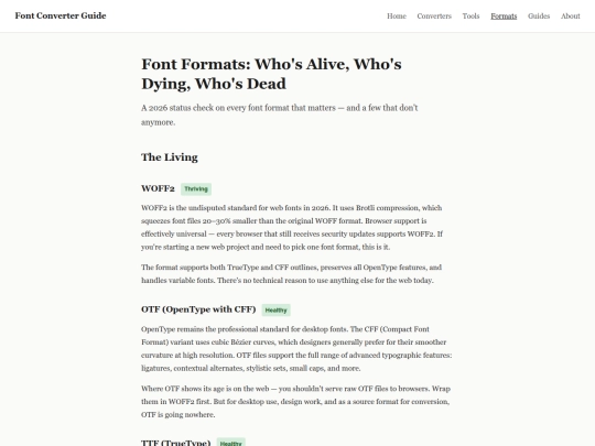 formats screenshot