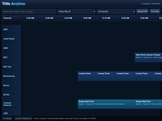 schedules screenshot