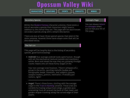 Concepts/SecondarySpecies screenshot