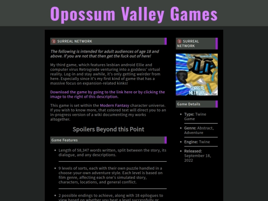 OpossumValleyGames/Games/SURREALNETWORK screenshot