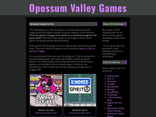 OpossumValleyGames/main screenshot