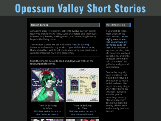 OpossumValleyShortStories/Stories/TransinBarking screenshot
