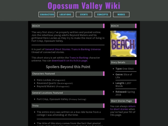 Works/Short Stories/BEACH screenshot