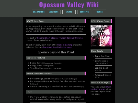 Works/Short Stories/NEWERWavePuppy screenshot