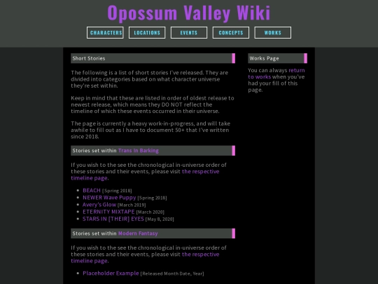 Works/Stories screenshot