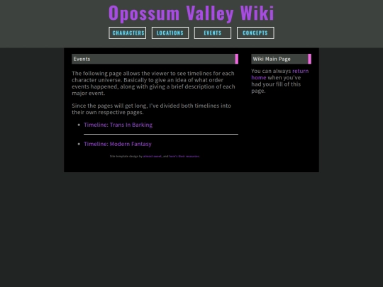 events screenshot