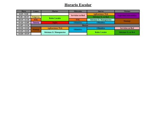 Horario/horario screenshot