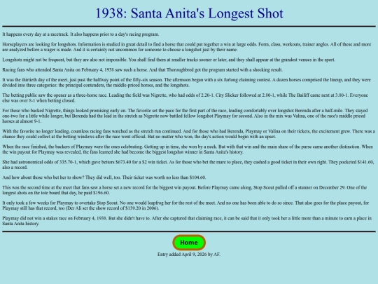 Achievements/1930s/1938SantaAnitaLongestShot screenshot