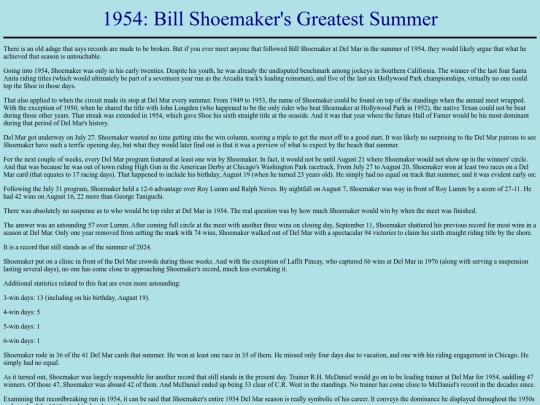 Achievements/1950s/1954ShoemakerDelMar screenshot