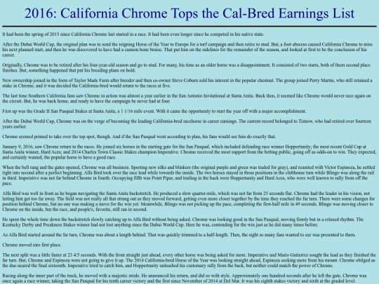 Achievements/2010s/2016ChromeTopsCalBredEarnings screenshot