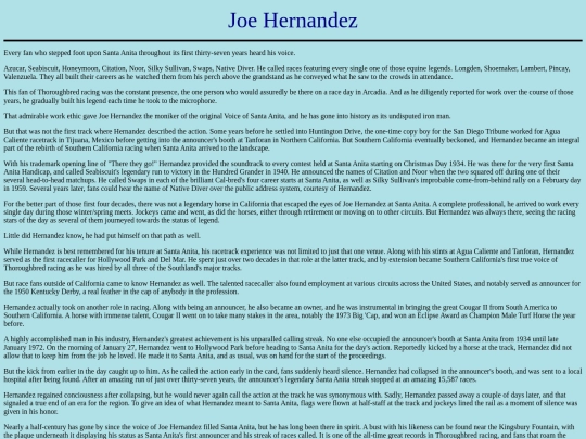 Announcers/JoeHernandez screenshot