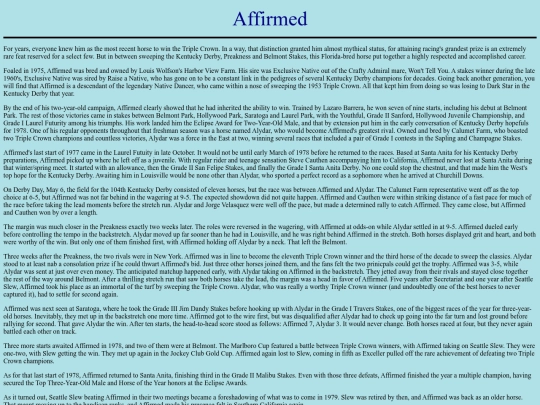 Horses/A/Affirmed screenshot