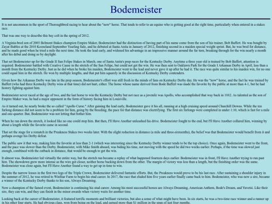 Horses/B/Bodemeister screenshot