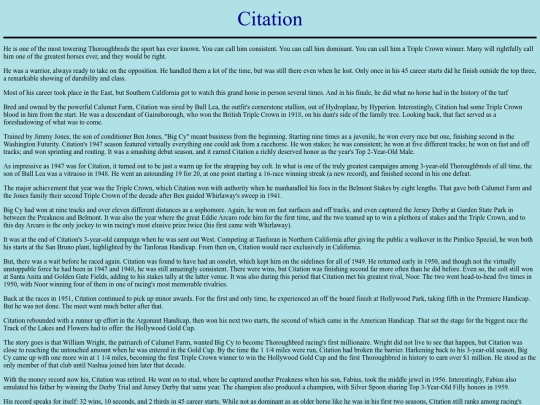 Horses/C/Citation screenshot