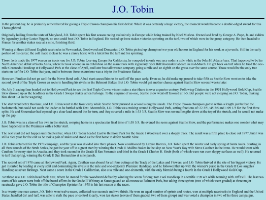 Horses/J/J.O.Tobin screenshot