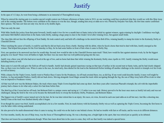 Horses/J/Justify screenshot