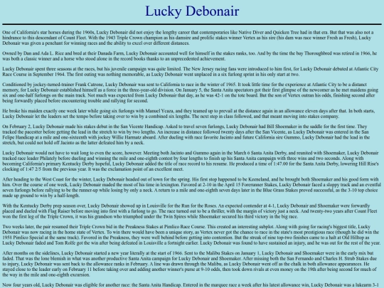 Horses/L/LuckyDebonair screenshot
