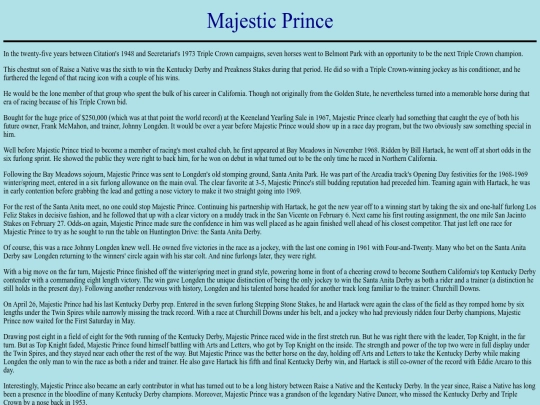 Horses/M/MajesticPrince screenshot