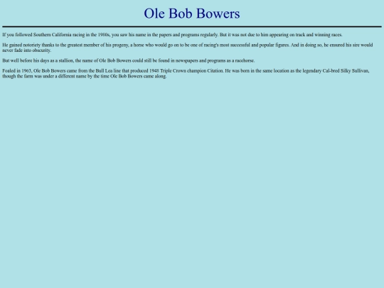 Horses/O/OleBobBowers screenshot