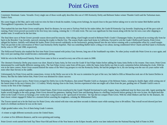 Horses/P/PointGiven screenshot