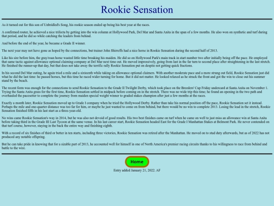 Horses/R/RookieSensation screenshot
