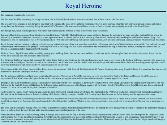 Horses/R/RoyalHeroine screenshot