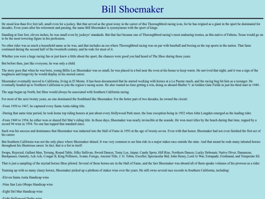 Jockeys/S/BillShoemaker screenshot