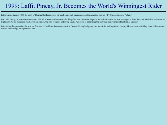 Notable Achievements/LaffitHollywoodPark1999 screenshot