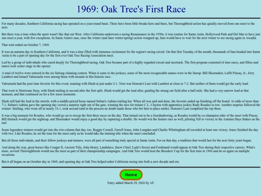 Races/1960s/1969OakTreeFirstRace screenshot