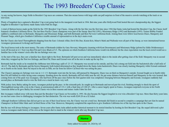 Races/1990s/1993BreedersCupClassic screenshot
