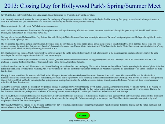 Races/2010s/2013HollywoodParkSpringSummerClosingDay screenshot