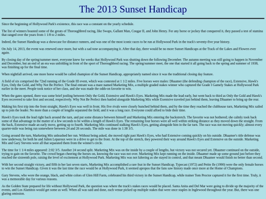 Races/2010s/2013SunsetHandicap screenshot