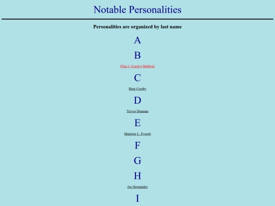 personalities screenshot