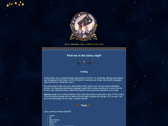 interests screenshot