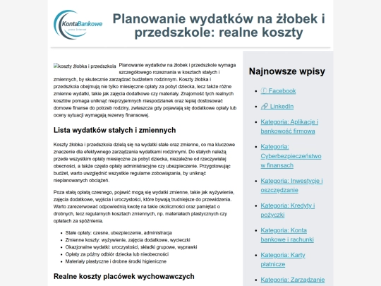 koszty-zlobek-przedszkole-budzet screenshot