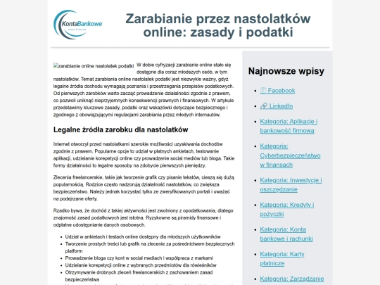 zarabianie-nastolatkow-online-podatki screenshot