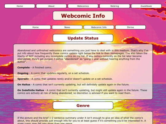 AboutWebcomicList screenshot